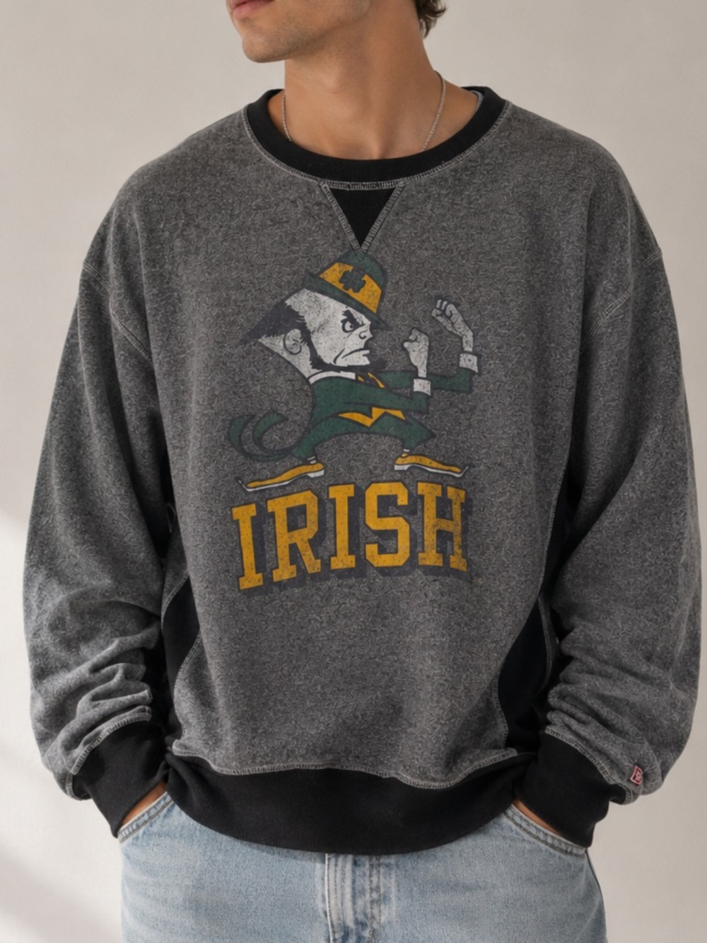 Notre Dame Fighting Irish Tailgate Sweatshirt L Retro Collegiate Pullover